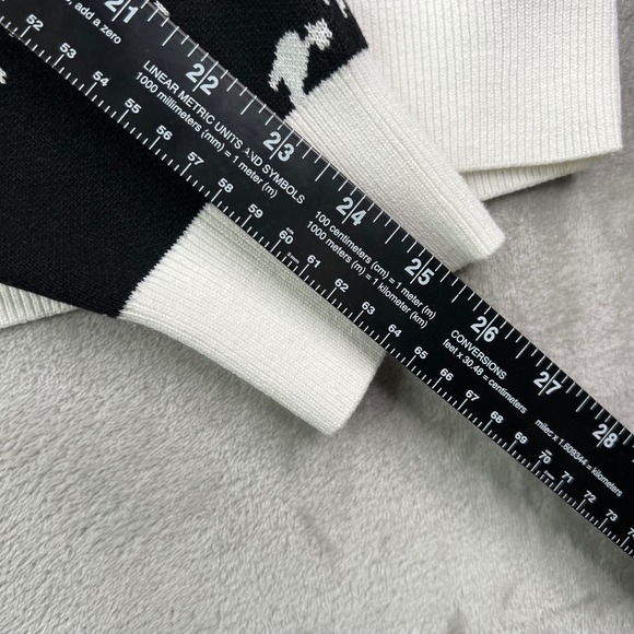 Waggle Loon Call Wildknit Crewneck Sweater Mens 2XL White Black Graphic Bird - Picture 8 of 11